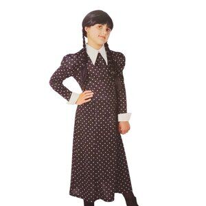 Rubies Girls S (6/6X) Wednesday Addams Black Dress Halloween Costume